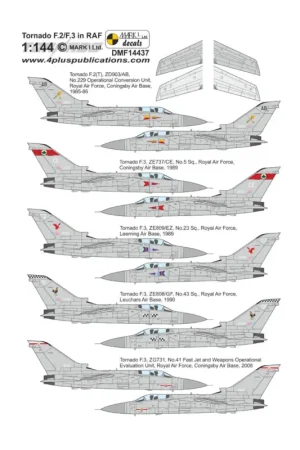 Tornado F.2/F.3 in RAF designed to be used with 1/144 Revell and Dragon kits Koopje