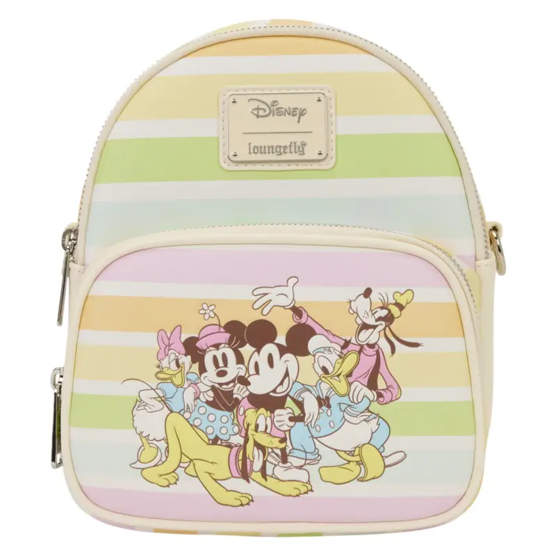 Beperkte Voorraad MICKEY & FRIENDS - Rainbow stripes - Loungefly shoulder bag