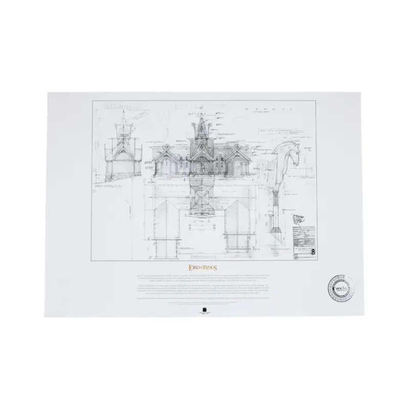 Beste Prijs The Lord of the Rings Building Plan Art Print The Stable of Edoras 59 x 42 cm
