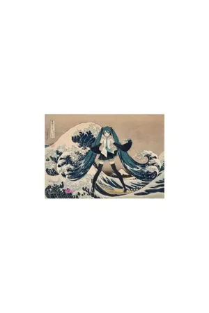 Snelle Levering Katsushika Hokusai x Hatsune Miku Acrylic Panel Thirty-six Views of Mount Fuji The Great Wave off Kanagawa 30 cm