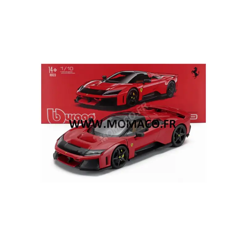 Direct Beschikbaar Ferrari f80 2024 rouge "rosso corsa" avec roues noires Miniatuur
