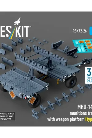 Flitsaanbieding MHU-141M munitions trailer with weapon platform (type 1) (3D Printed model kit) Schaalmodel