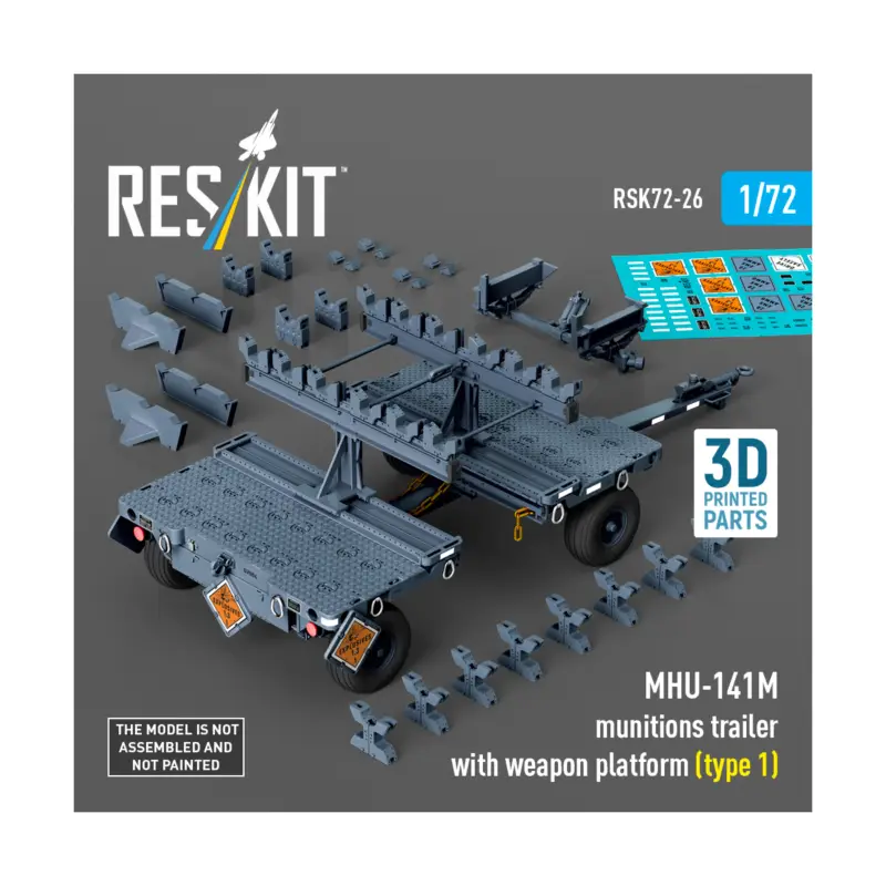 Flitsaanbieding MHU-141M munitions trailer with weapon platform (type 1) (3D Printed model kit) Schaalmodel