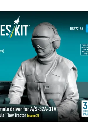 Female driver for A/S-32A-31A 'Mule' Tow Tractor (scene 2) (1 pcs) (3D Printed) Figuren Betaalbaar