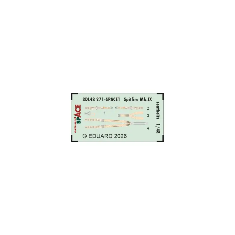 Shop Nu Eduard 3dl48271 space spitfire mk.ix seatbelts space 1/48