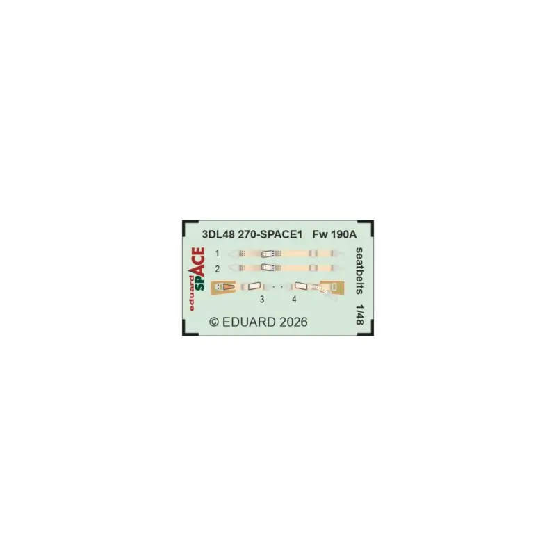 Eduard 3dl48270 space fw 190a seatbelts space 1/48 Beste Prijs