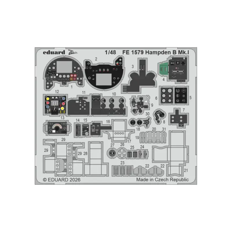 Eduard fe1579 zoom set hampden b mk.i (for icm) 1/48 Tijdelijk Beschikbaar