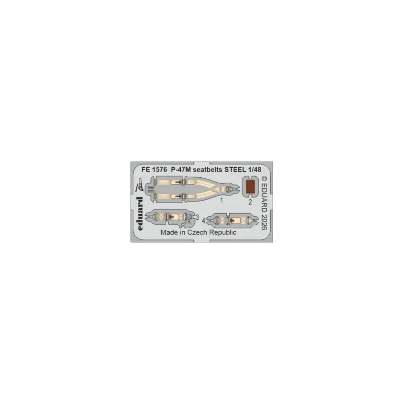 Rechtstreeks Van De Fabrikant Eduard fe1576 zoom set p-47m seatbelts steel (for miniart) 1/48
