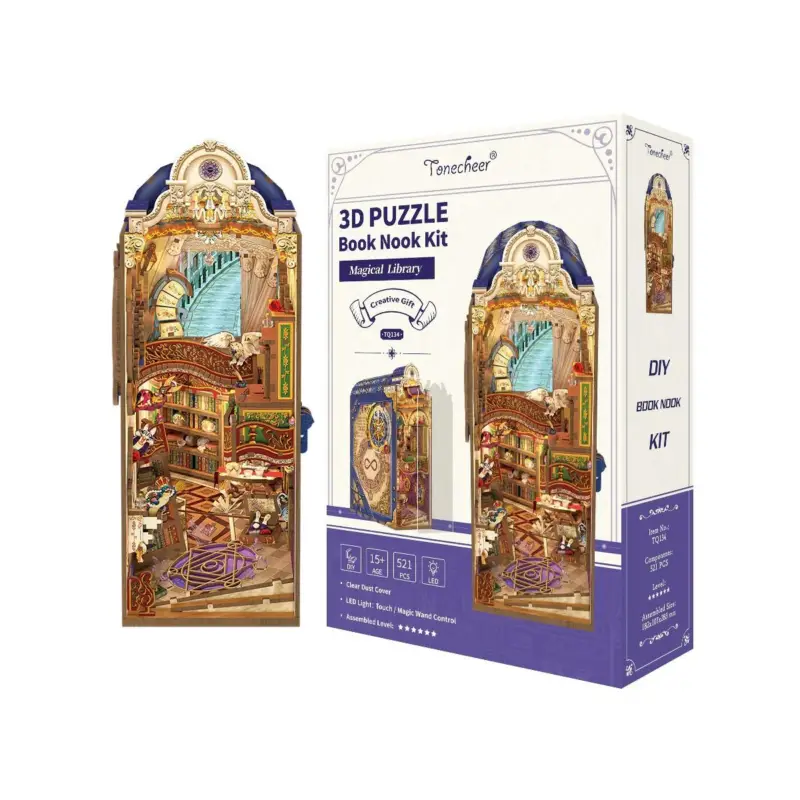 BOOK NOOK KIT - DIY- Magic bookstore - 521pcs + LED Light Korting