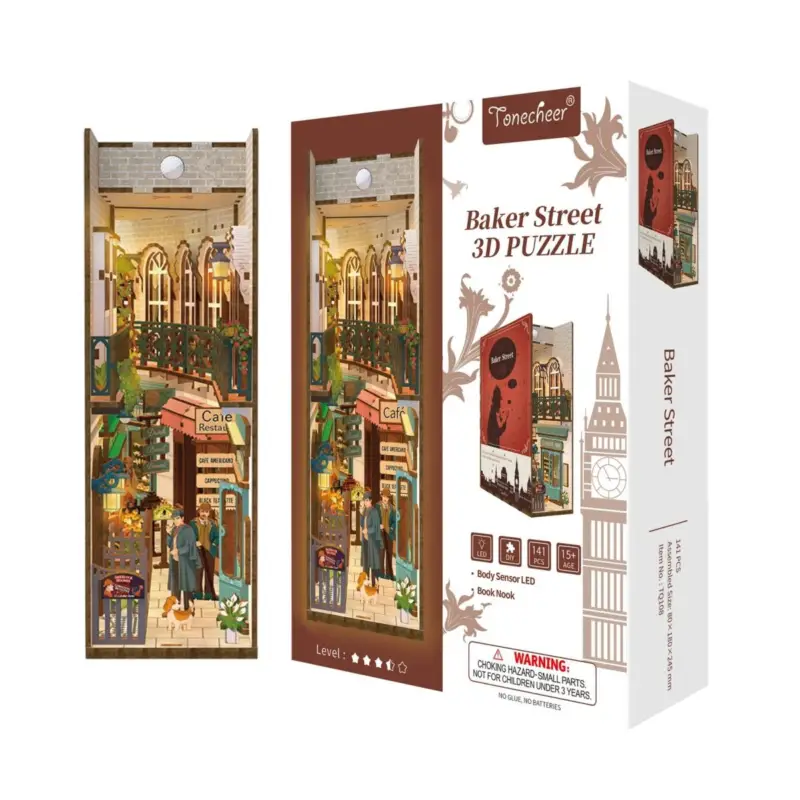 Lage Kosten BOOK NOOK KIT - DIY- Baker Street - 141pcs + LED Light