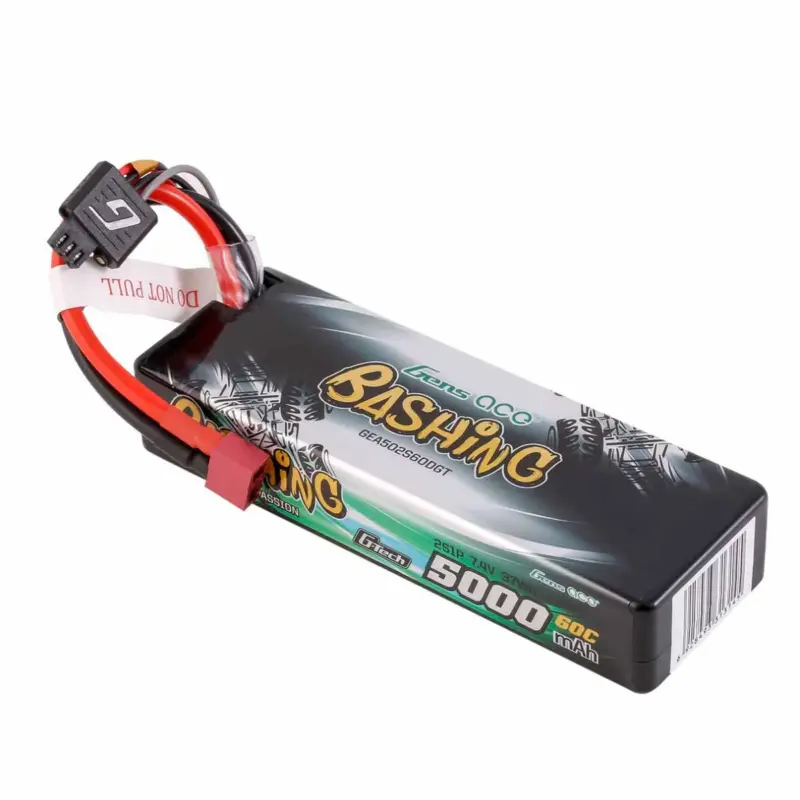 Nieuw GensAce Bashing LiPo 2S 7.4V-5000-60C (Deans) 136x48x25mm 250g G-Tech