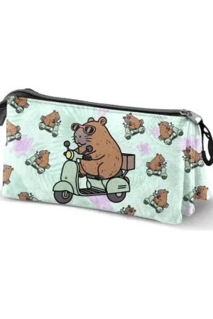 Oh My Pop! Triple pencil case Capybara Green Nieuw
