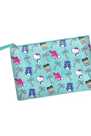 Koop Vandaag Sanrio Soleil Hello Kitty Palms Turquoise Toiletry Bag