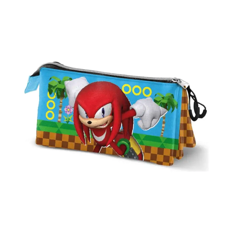 Gecertificeerd Sonic - The Hedgehog Triple pencil case SEGA Knuckles Run Multicolour
