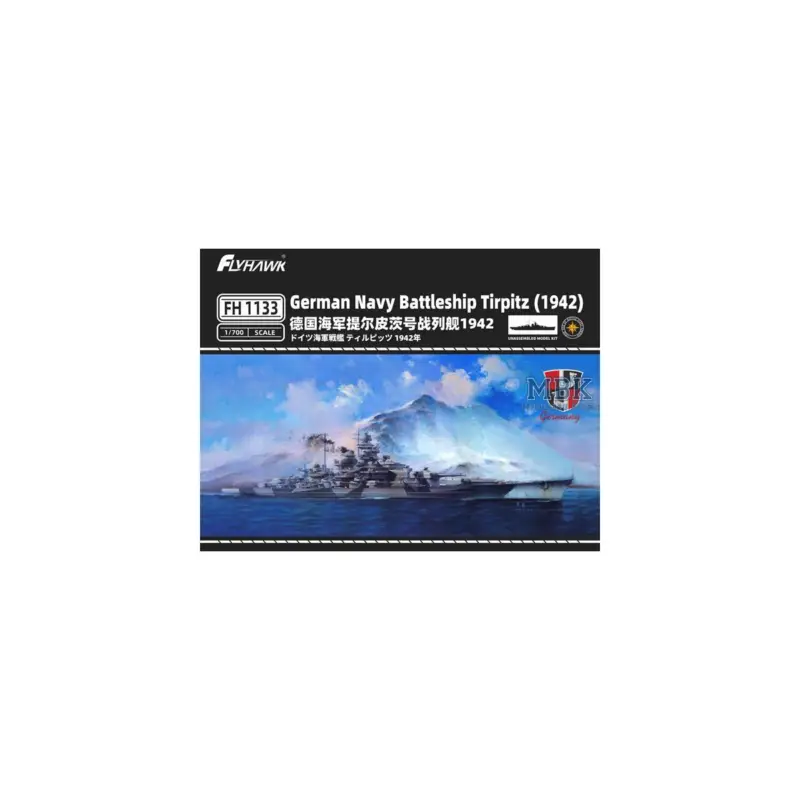 German Battleship TIRPITZ 1942 Schaalmodel Gratis Retour