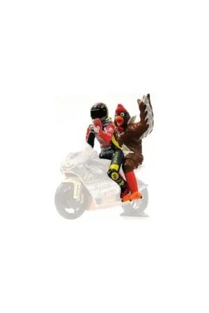 Valentino rossi + chicken gp 250 barcelona Miniatuur Beperkt Aanbod