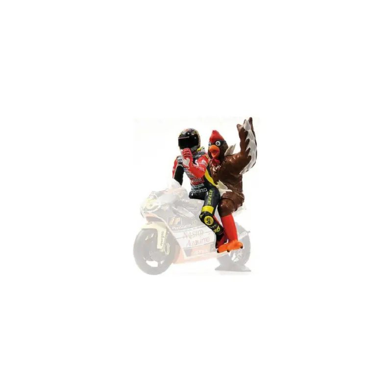 Valentino rossi + chicken gp 250 barcelona Miniatuur Beperkt Aanbod