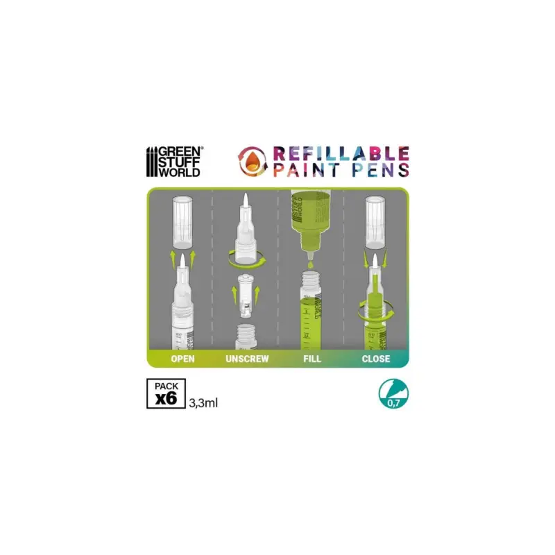 Must-Have Refillable marker - 0.7mm (pack x6)
