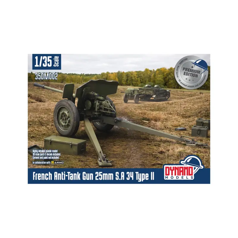 Lage Prijs French anti-tank gun 25mm s.a 34 type ii premium edition