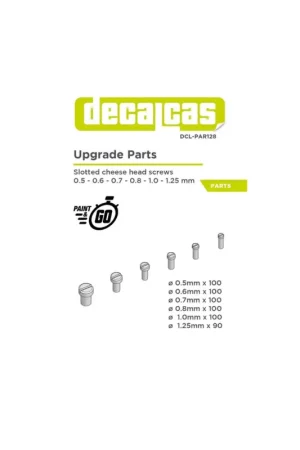 Slotted cheese head screws 0.5 - 0.6 - 0.7 - 0.8 - 1.0 - 1.25 mm Tijdelijk Beschikbaar