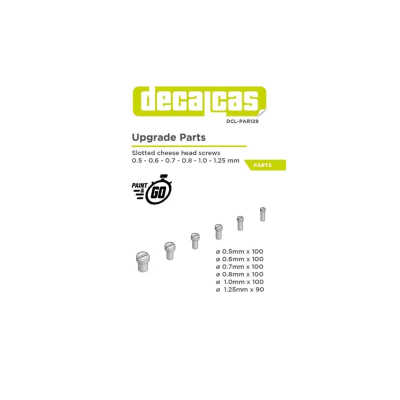 Slotted cheese head screws 0.5 - 0.6 - 0.7 - 0.8 - 1.0 - 1.25 mm Tijdelijk Beschikbaar