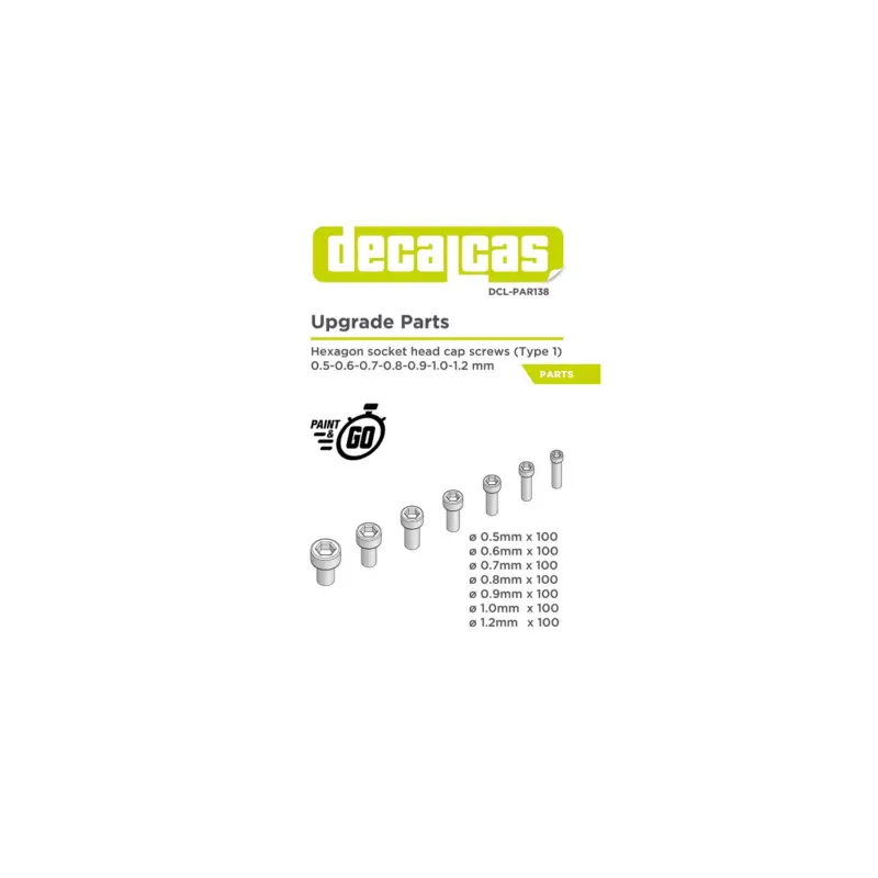 Hexagon socket head cap screws (type1) 0.5-0.6-0.7-0.8-0.9-1.0-1.2 mm Koop Vandaag