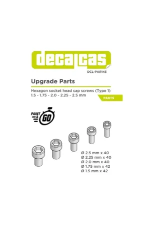 Direct Beschikbaar Hexagon socket head cap screws (type 1) 1.5 - 1.75 - 2.0 -2.25 - 2.5mm