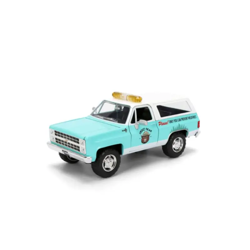 Jada 36294 chevrolet blazer w/smokey bear figure glossy blue hollywood rides 1980 1/24 Hoge Kwaliteit