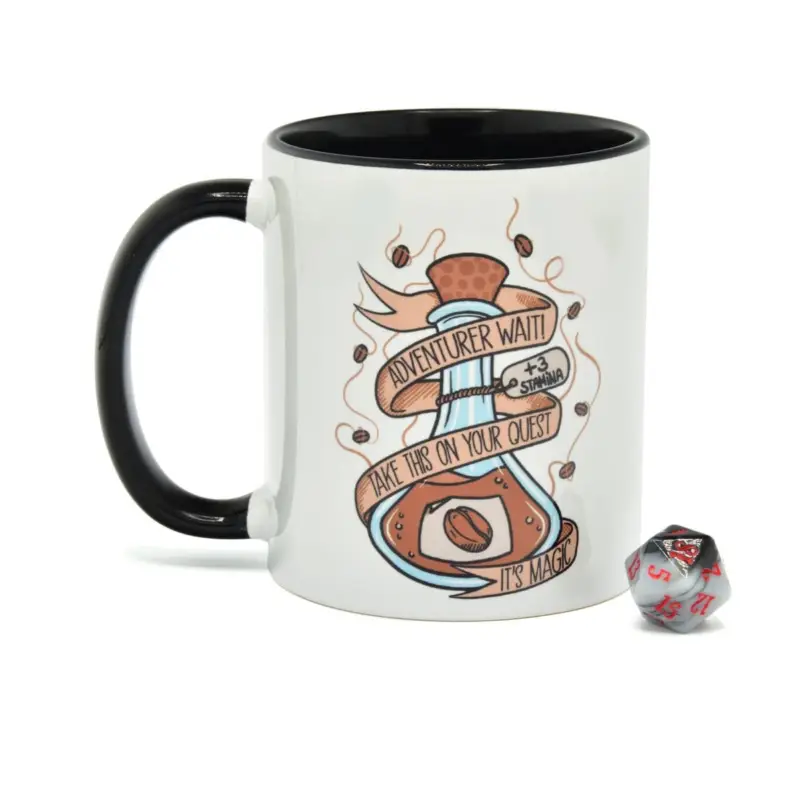 Glassstaff mug pack with D20 Coffee Potion dice Uitverkoop