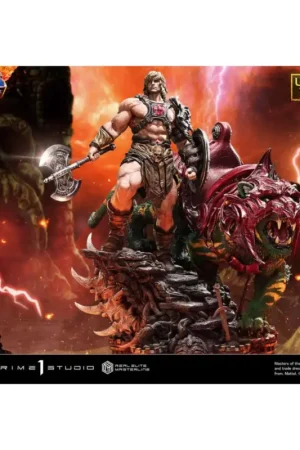 Bestel Nu Masters of the Universe statuette Real Elite Masterline Series 1/4 He-Man & Battle Cat Ultimate Bonus Version 86 cm