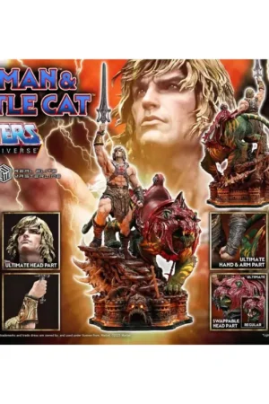 Masters of the Universe statuette Real Elite Masterline Series 1/4 He-Man & Battle Cat Ultimate Version 86 cm Actieprijs