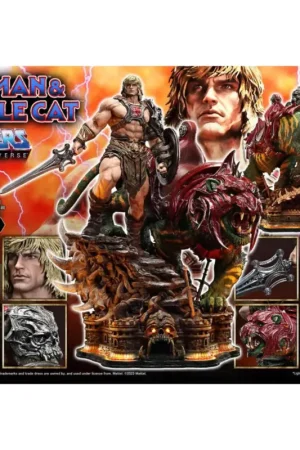 Flitsaanbieding Masters of the Universe statuette Real Elite Masterline Series 1/4 He-Man & Battle Cat 86 cm