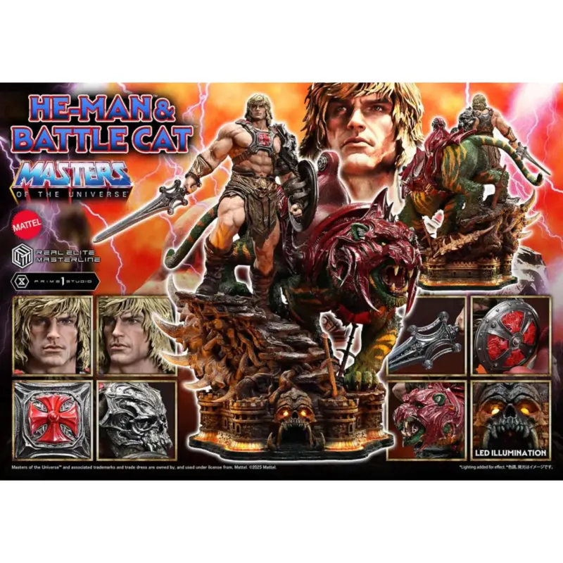 Flitsaanbieding Masters of the Universe statuette Real Elite Masterline Series 1/4 He-Man & Battle Cat 86 cm