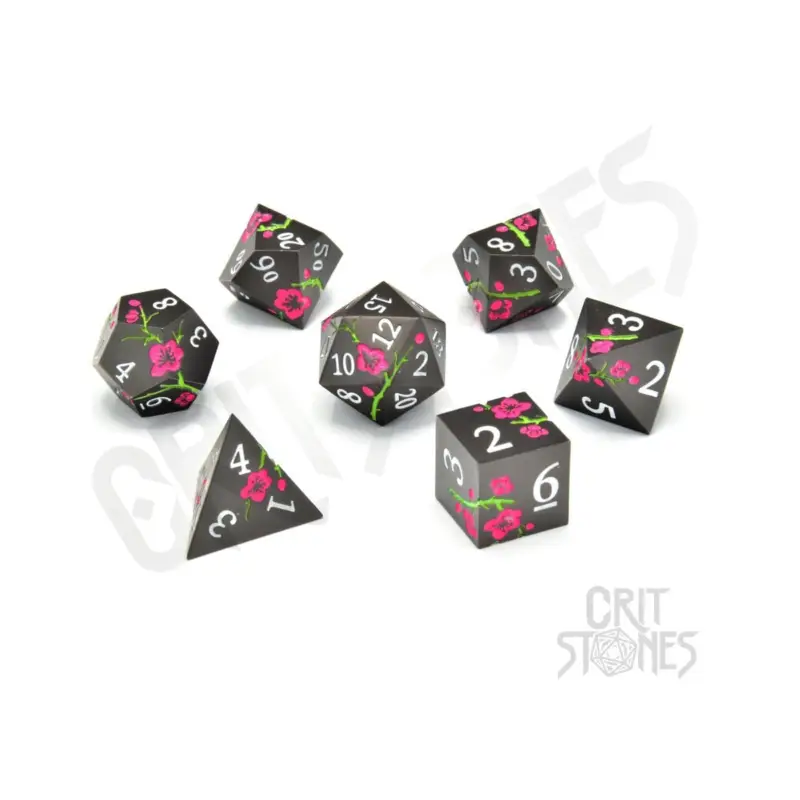 CritStones Metal dice pack Nighttime Blossom (7) Uitverkoop