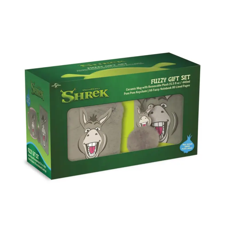 Uitverkoop SHREK - Donkey - Fuzzy Gift Set - Notebook + 440ml Mug + Keychain