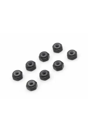 Kyosho Mini-Z M2 Nylstop Aluminum Wheel Nuts (8) Black Gecertificeerd