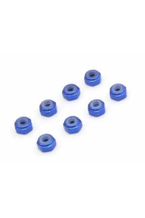 Hete Deal M2 Nylstop Alu Kyosho Mini-Z wheel nuts (8) Blue