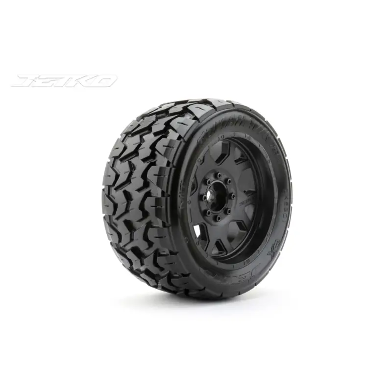 Jetko EX Tomahawk XMT canvas tires with TRX Xmaxx Kraton black rims (2) Betaalbaar