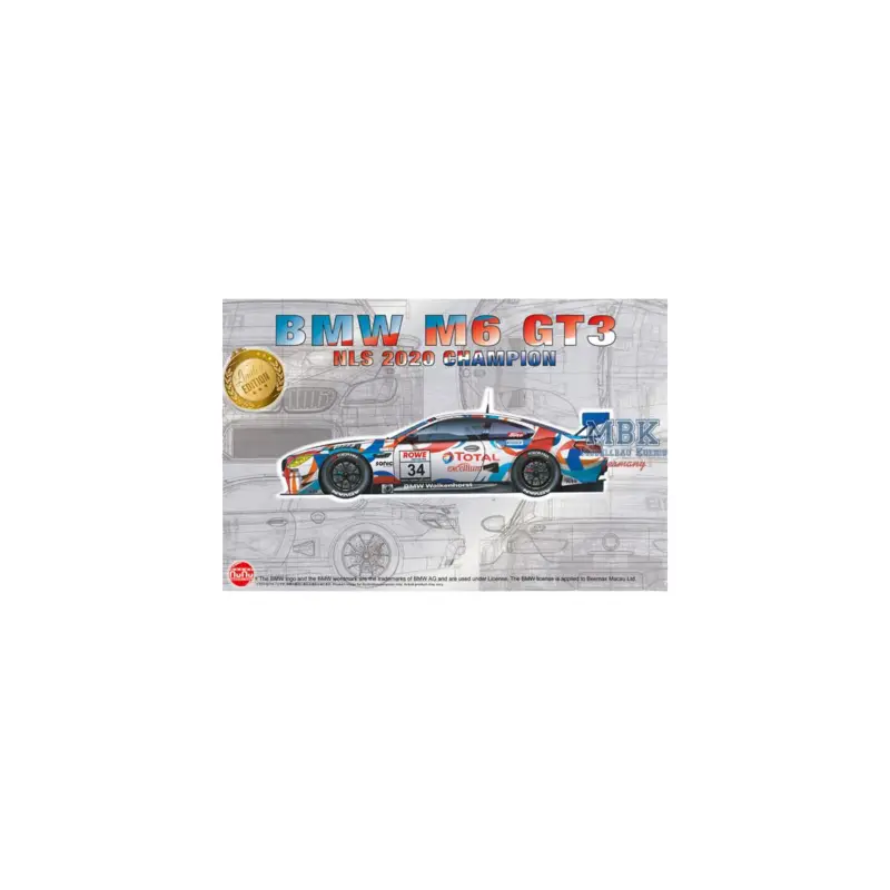 Favoriet BMW M6 GT3 2020 NLS Winner Schaalmodel