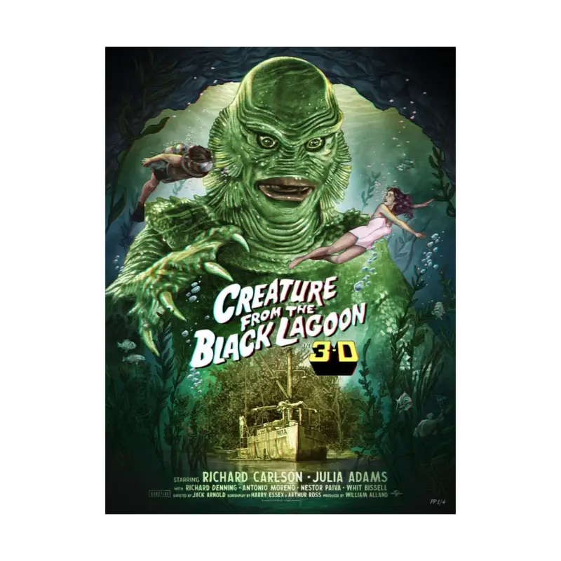 Rechtstreeks Van De Fabrikant Creature from the Black Lagoon Art Print (3D Variant) by Ruiz Burgos, 61 x 46 cm - unframed