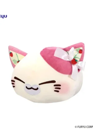 Nemuneko Cat soft toy Sweet Big Plush Berry Pink 35 cm Express Levering