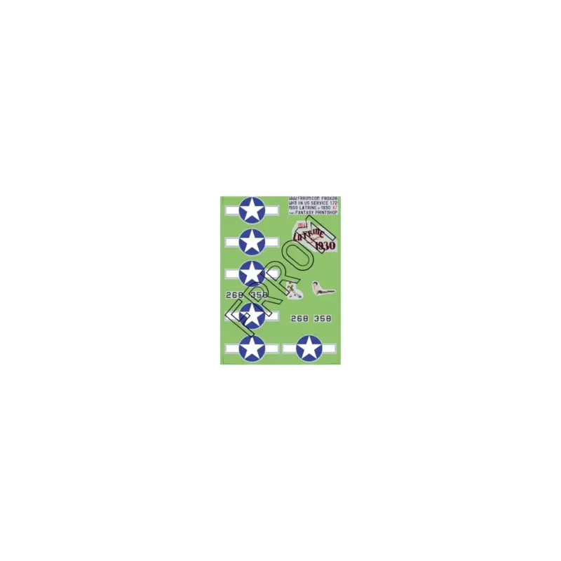 Premium Frrom fr0x26 miss latrine of 1930 aircraft decals (size a7).