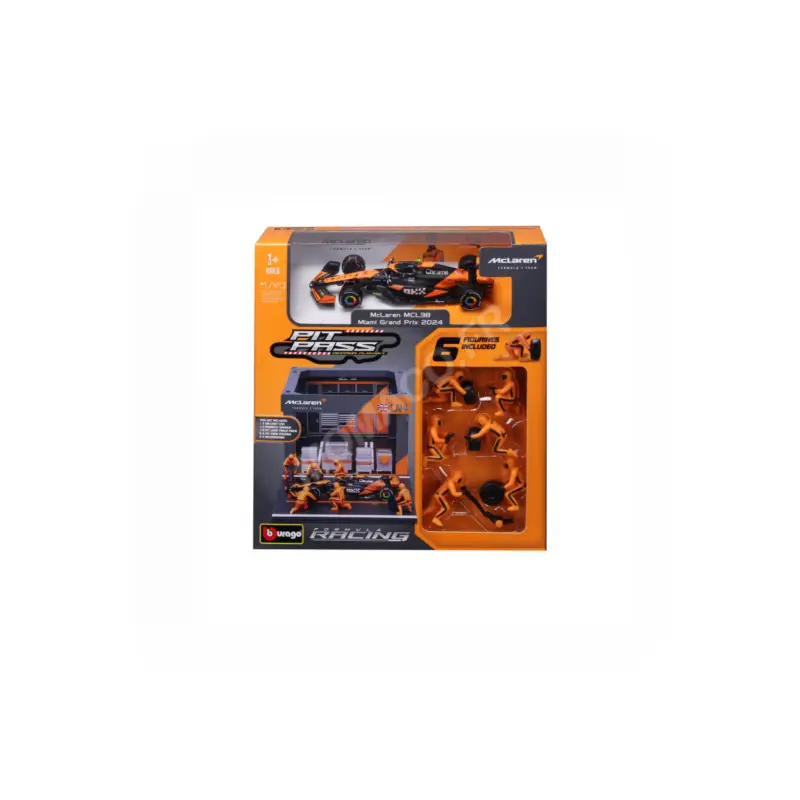 Seizoensaanbieding Pit stop set: mechanic figures with stand and accessories mc laren norris