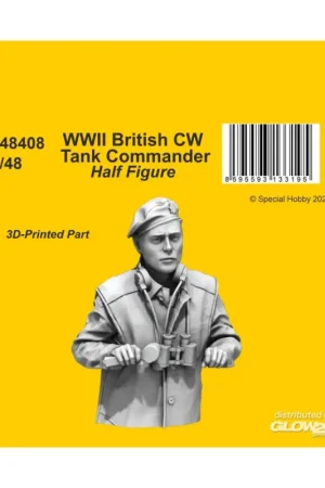 Gratis Retour WWII British CW Tank Commander / Half Figure Schaalmodel