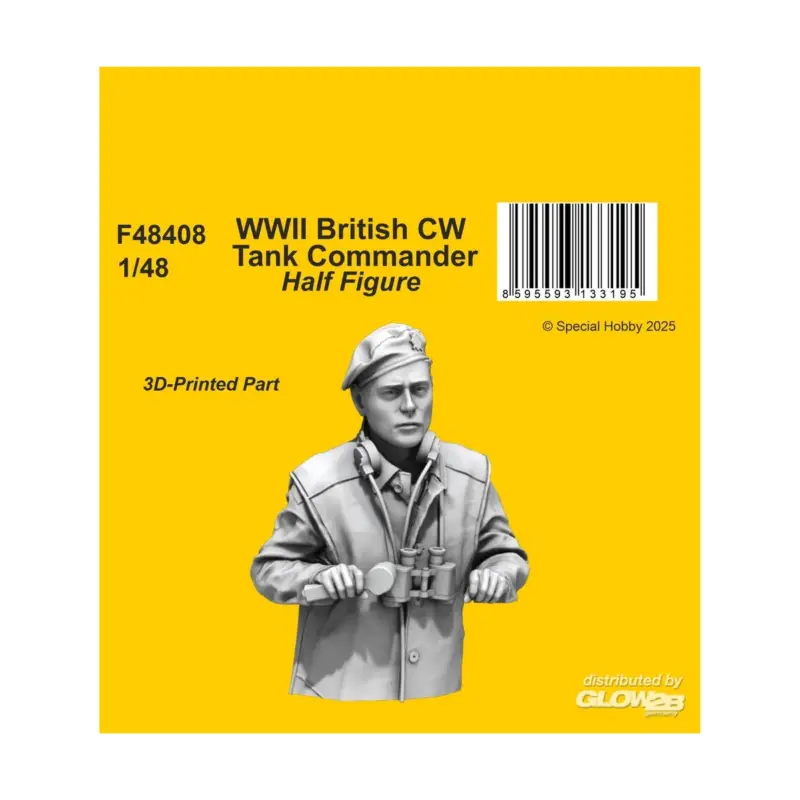 Gratis Retour WWII British CW Tank Commander / Half Figure Schaalmodel