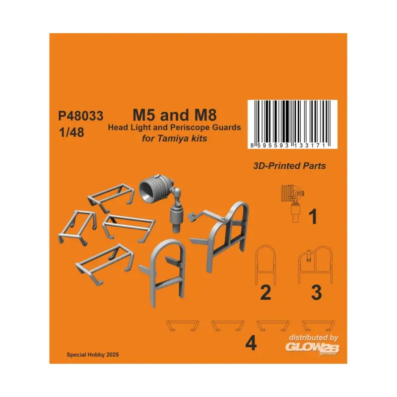 Seizoensaanbieding M5 and M8 Head Light and Periscope Guards for Tamiya
