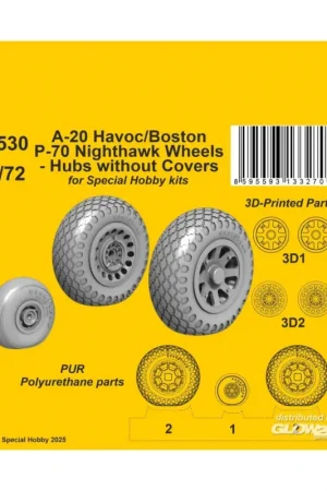A-20 Havoc/Boston/ P-70 Nighthawk Wheels/ Hubs without Covers for Special Hobby Koop Vandaag