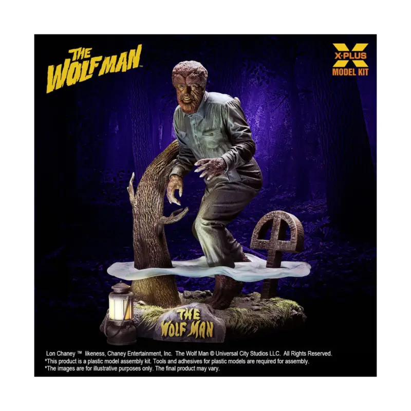 Korting Wolf Man Figure Plastic Model Kit 1/8 Lon Chaney Jr. as Wolf Man 22 cm