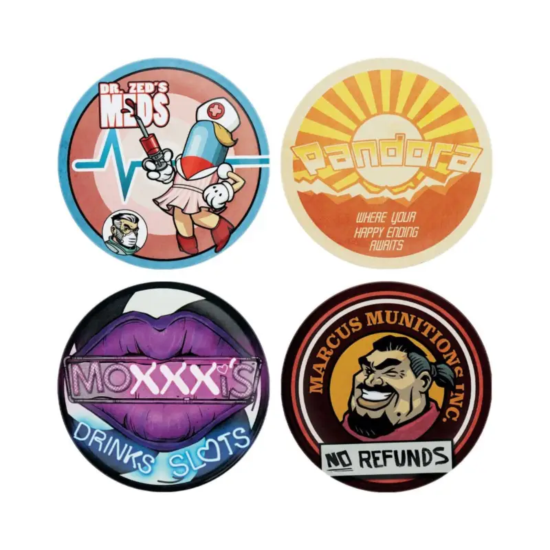 Gereduceerde Prijs BORDERLANDS - 4 Engraved Metal Coasters