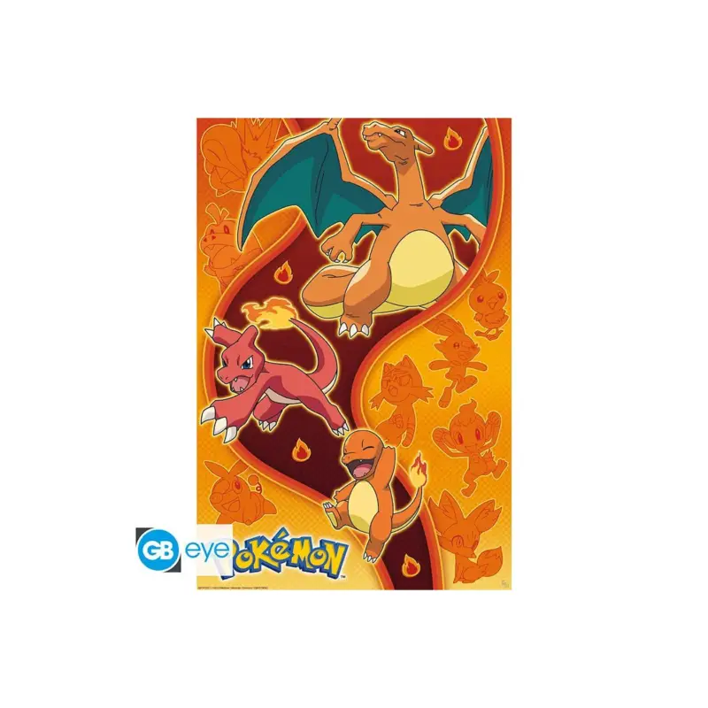 POKEMON - Fire type - Poster 91x61cm Seizoensaanbieding